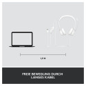 "Logitech H390 Headset on-ear wired USB-A off-white"