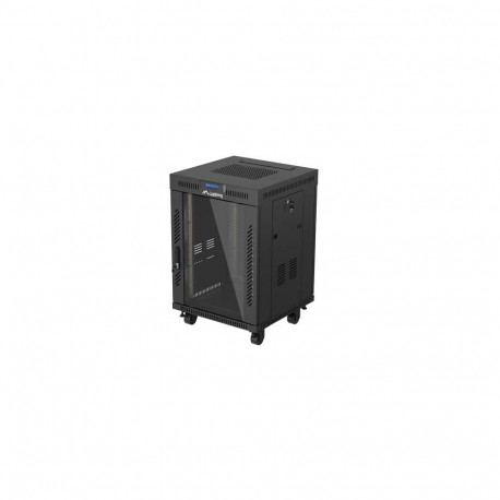 Lanberg 19" eraldiseisev rackikapp V2 15U/600x600 (lamppakendis) LCD-ekraaniga klaasuksega, must