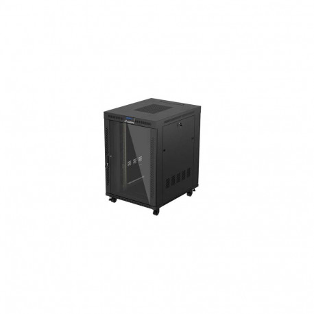 RACK CABINET 19" FREE-STANDING 22U/800X1000 (FLAT PACK) WITH GLASS DOOR LCD BLACK LANBERG V2