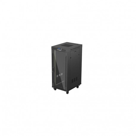 LANBERG rack-kapp V2 19" 27U/600x800, vabaltseisev, lamedas pakendis, klaasuksega, LCD, must
