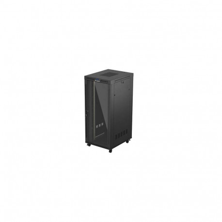Lanberg 19" vabaltseisev serverikapp 37U/800X1000 (lamipakendis) klaasukse ja LCD-ekraaniga V2, must