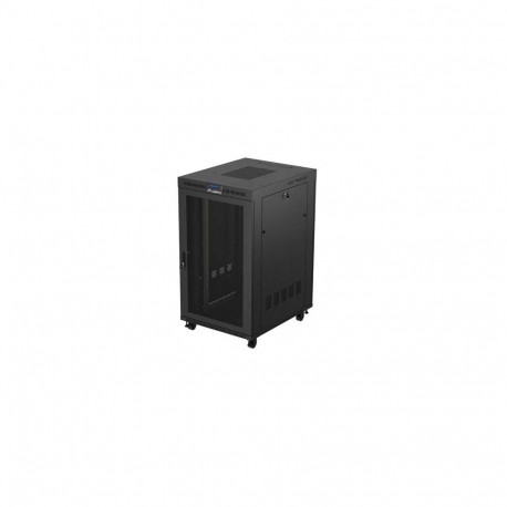 Lanberg rack-kapp V2 19" põrandal paiknev 27U/800x1000 (lamppakendis) võrkuksega LCD, must