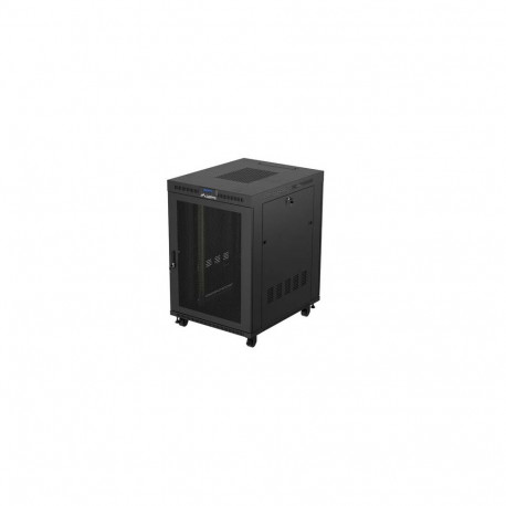 RACK CABINET 19" FREE-STANDING 22U/800X1000 (FLAT PACK) WITH MESH DOOR LCD BLACK LANBERG V2