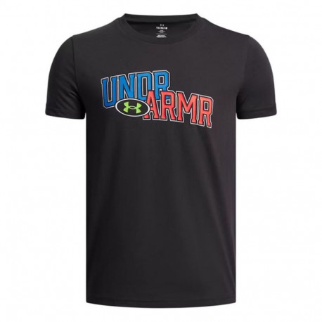 Child's Short Sleeve T-Shirt Under Armour Flame Wm Ss Black - 18-20 Years