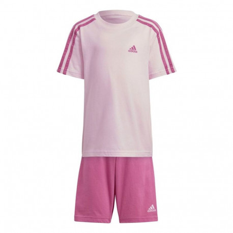 Laste Spordikostüüm Adidas Lk 3S Co T Set Roosa - 6-7 aastat
