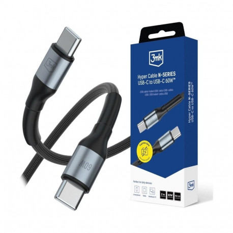 3mk kaabel Hyper N-SERIES USB-C to USB-C 2m 20V/5A 100W, must