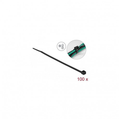 DeLOCK Cable tie heat resistant L 200 x W 3.6 mm black 100 pieces