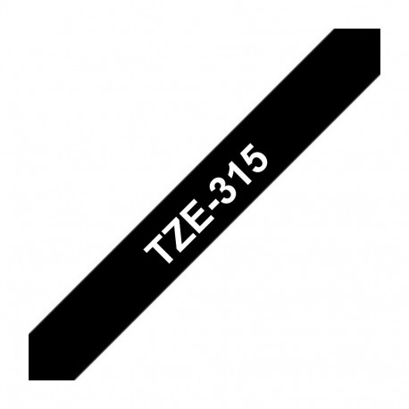Lamineeritud lint TZ-315 6mm/8m, valge/must