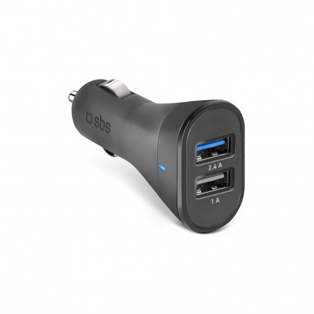 SBS autolaadija 12W 2x USB-A 2,4A, must