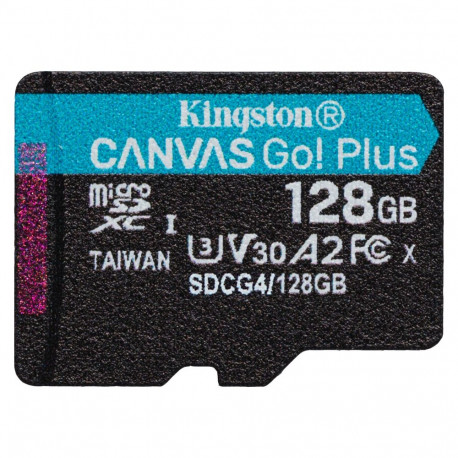 "CARD KINGSTON 128GB microXC Canvas Go Plus Gen4 200R A2 U3 Single Pack w/o ADP"