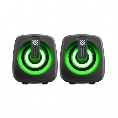 Arvutikõlarid J1 2.0 6W LED USB, must