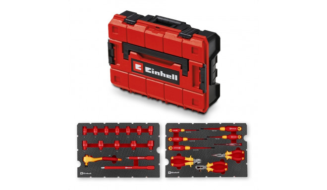 E-Case Werkzeugkoffer Elektrik-VDE, 24-teilig (rot/gelb, mit Werkzeug-Sortiment für Elektriker)