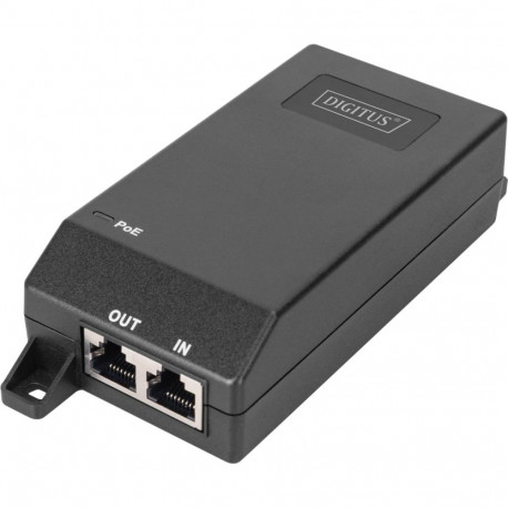 Digitus Gigabit Ethernet PoE+ injector, 802.3at 30 W (black)