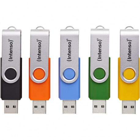 Intenso Office Line Multipack 32 GB (5 USB-A 3.2 USB sticks in yellow, green, black, blue + orange)
