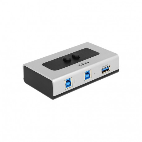2 Port USB 3.0 Umschalter   (grau/schwarz, manuell, bidirektional)