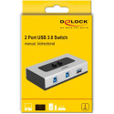 DeLOCK 2 Port USB 3.0 Switch, USB Switch grey/black, manual, bidirectional