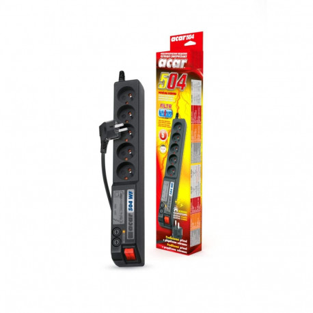 Acar 504WF Surge protection filtr 230V, power switch ,1.5m,4/5 outlets