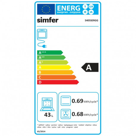 Simfer pliit 5405SERGG, gaaspliidiplaadi ja elektriahjuga, roostevaba teras, laius 50cm, sügavus 60c