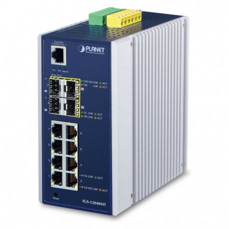 Planet tööstuslik hallatav kommutaator IGS-12040MT 8-port
