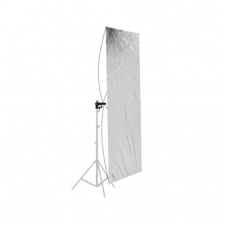 Photography Reflector - 60x120cm Dual Surface Reflector with Support Rods Silver/White