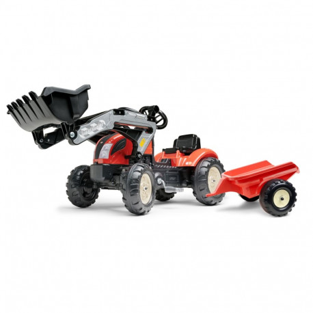 Falk pedaalidega traktor kopa ja käruga