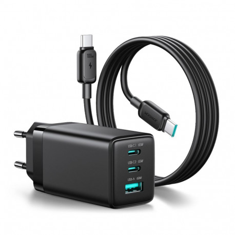 Joyroom Joyroom JR-TG10 65W GaN 2x USB-C + USB-A wall charger with 100W USB-C - USB-C 1.2m cable - b