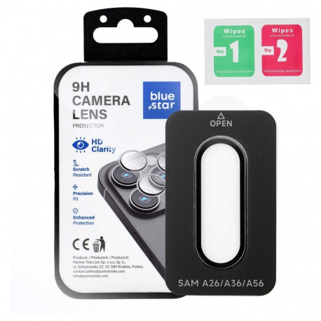 Tempered Glass for Rear Camera Lens for Samsung A36 Blue Star Easy Install black
