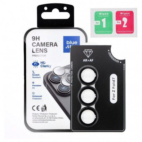 Tempered Glass Camera Lens Protector for Samsung Fold 7 Blue Star Easy Install black