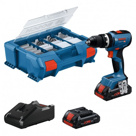 Aku löökpuur-keeraja GSB 18V-65 Professional 18Volt 2x Li-Ion aku 4,0Ah 82-osaline tarvikukomplekt L