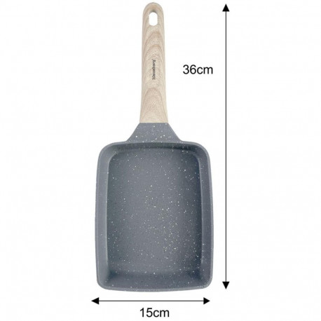 Klausberg ristkülikukujuline pann KB-7814 mittenakkuva kattega, puidutaolise käepidemega, 36x15x4cm,