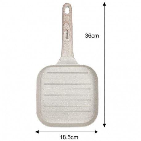 Klausberg grillpann kb-7812 mittenakkuva kattega puidutaolise käepidemega 36x18,5x2,5cm, beež