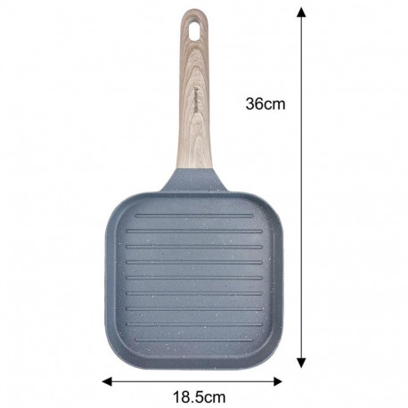 Klausberg grillpann KB-7811 nakkumatu kattega puidust käepidemega 36x18,5x2,5cm, hall