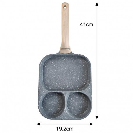 Klausberg neljakandiline pann kb-7828 3 sektsiooniga mittenakkuva kattega puidust käepidemega 41x19,