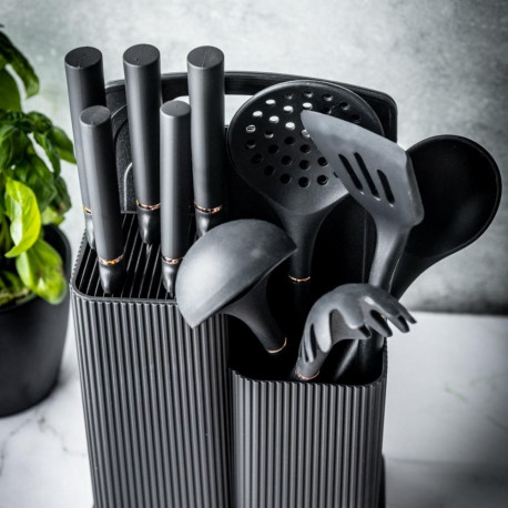 Klausberg köögitarvikute, nugade ja lõikelaua komplekt KB-7835, must