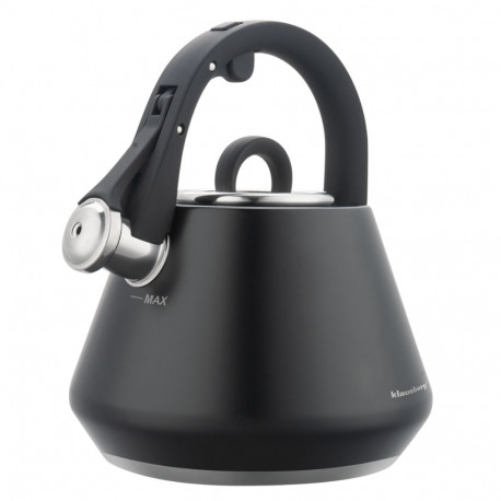 Czajnik stalowy z gwizdkiem 2,5 l czarny mat, klausberg kb-7948