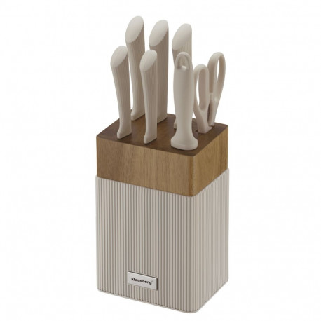 Klausberg noakomplekt KB-7984 8-osaline akaatsiapuust blokiga roostevabast terasest