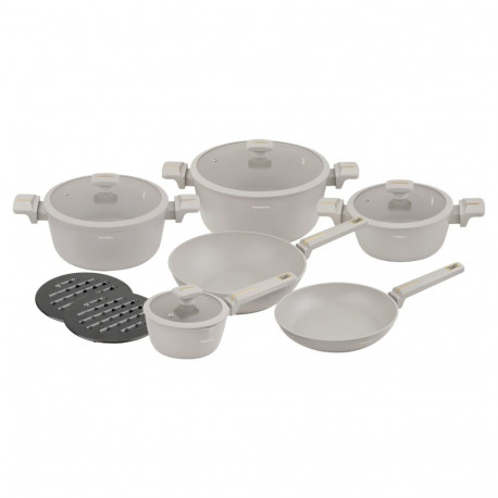 Klausberg potikomplekt KB-7969 12-osaline wok-panniga valualumiiniumist mittenakkuva kattega, beež