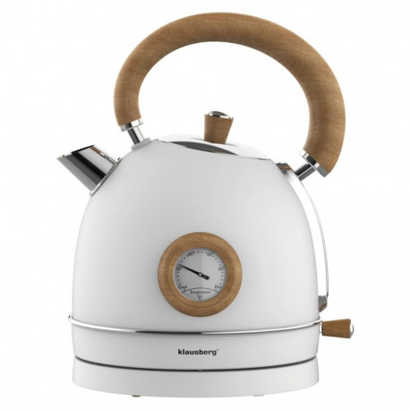 Klausberg elektriline veekeetja KB-9007 termomeetriga roostevabast terasest 1.8l 1850-2200W, valge p