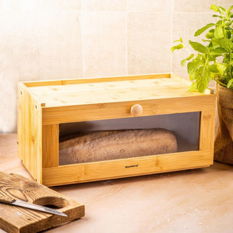 Klausberg leivakast kb-7924 bambusest akrüülist esiosaga 40×24,5×19cm