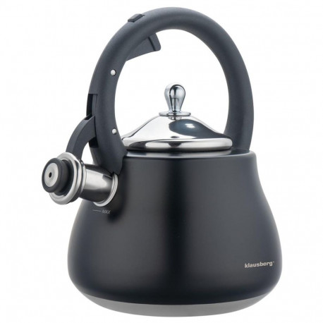 Klausberg vilistav veekeetja KB-7918 roostevaba teras 2,8l, must hõbedaste detailidega