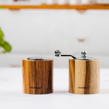 Młynek do pieprzu z solniczką - zestaw, drewno akacjowe, ceramiczny mechanizm, klausberg, kb-7859