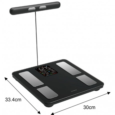 Waga łazienkowa z uchwytem, elektroniczna, precyzyjna analiza składu ciała, czarna, klausberg, kb-78
