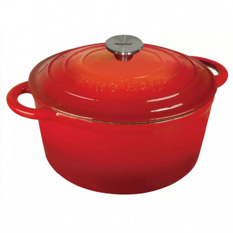 Garnek z pokrywą, żeliwo śr.21cm 2,4l czerwony kinghoff