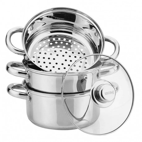 Garnek do gotowania na parze, stal zestaw 4 elementy śr.24cm 5l kinghoff