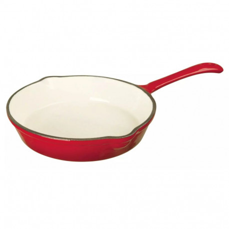 Patelnia głęboka emaliowana, żeliwo, czerwony śr.26cm kinghoff