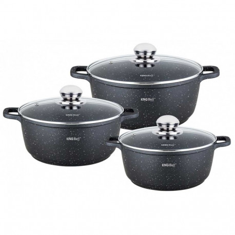 Zestaw garnków 6 elementów, czarny kinghoff