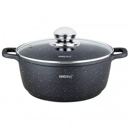 Kinghoff pott marmorkattega 26cm 5,6l, must