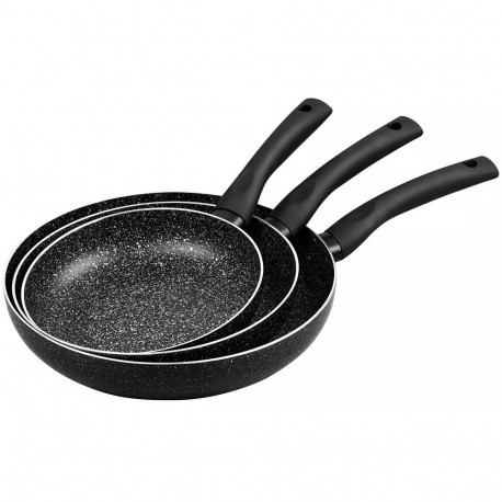 Kinghoff pannikomplekt 3-osaline alumiinium 20/24/28cm, must marmormuster