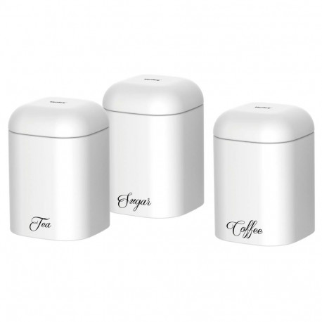 Klausberg mahutid terasest 3tk komplekt, valged