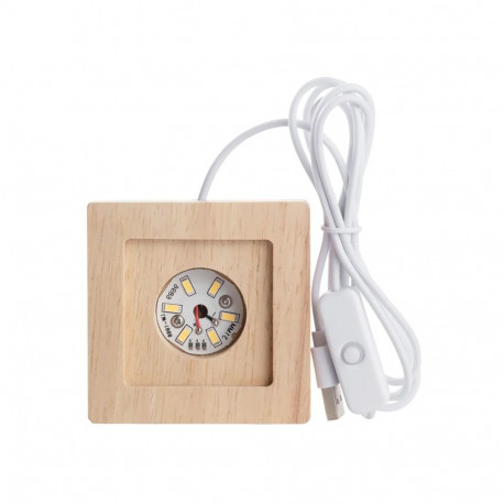 LED Stand - XTOOL K9 Cube Wooden Base with Warm Backlight 8x5 cm